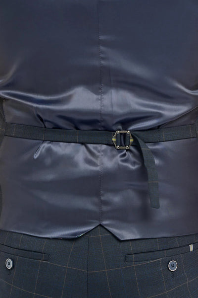 Torino Check Navy Waistcoat