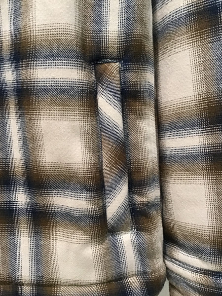 Borg Lined Check Shacket STONE