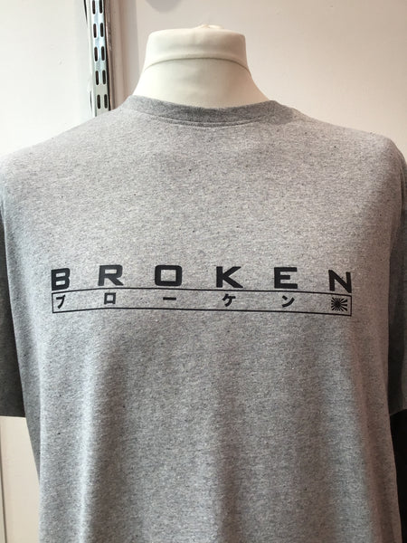 B R O K E N Organic Cotton Boxed Logo T-shirt - Grey