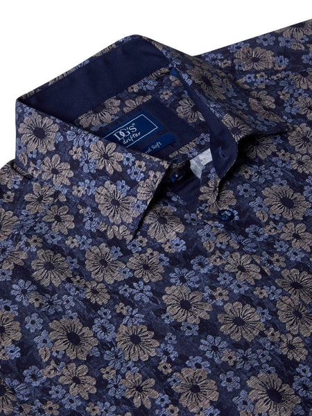 Dark Blue Floral S/S Shirt.