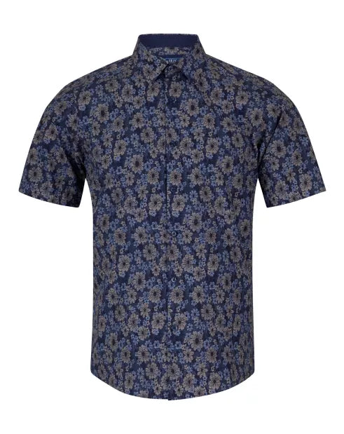 Dark Blue Floral S/S Shirt.