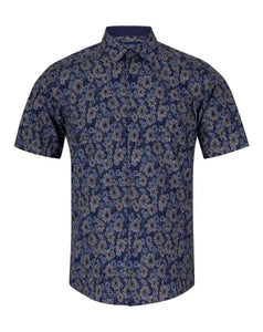 Dark Blue Floral S/S Shirt.