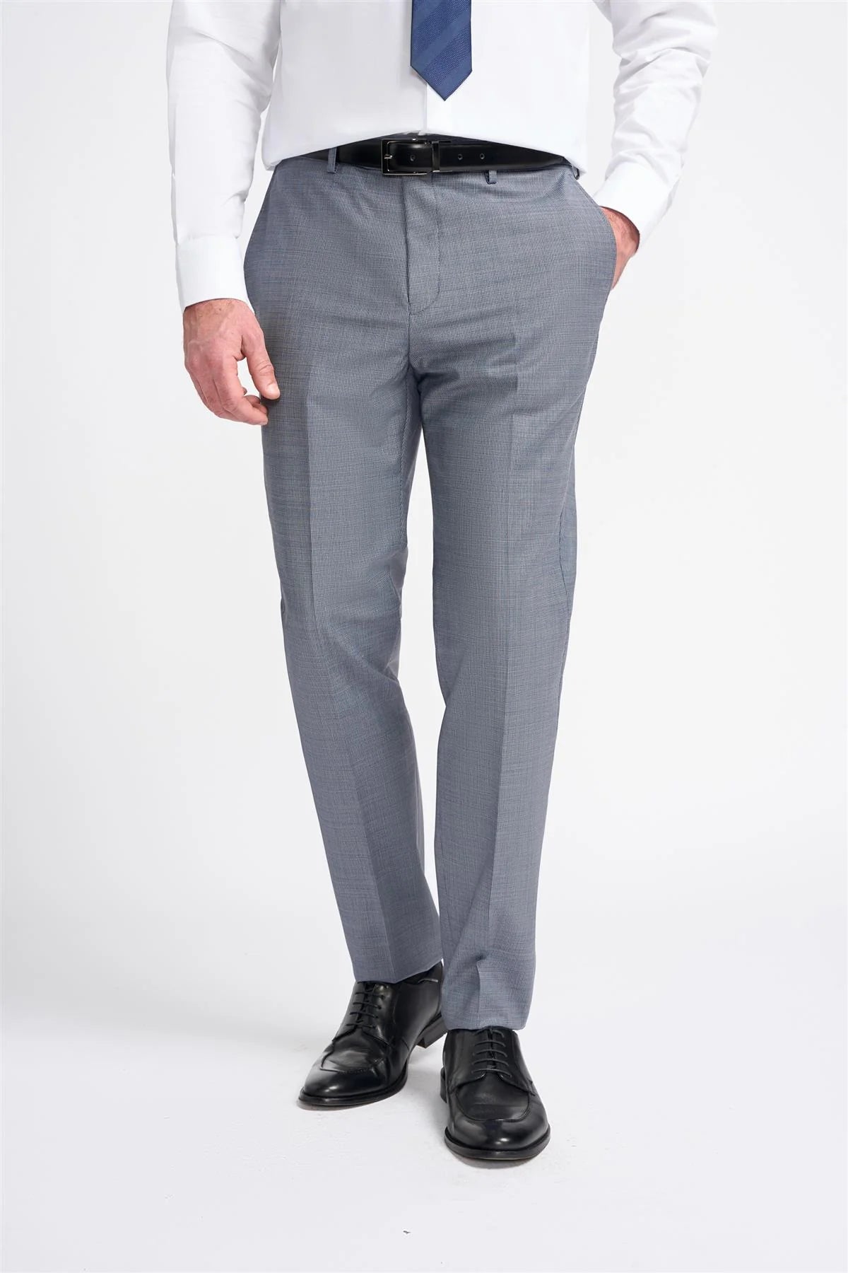 Bond Trousers - Puppy-Tooth Blue