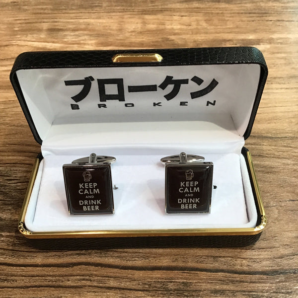Keep Calm And Drink Beer Cufflinks