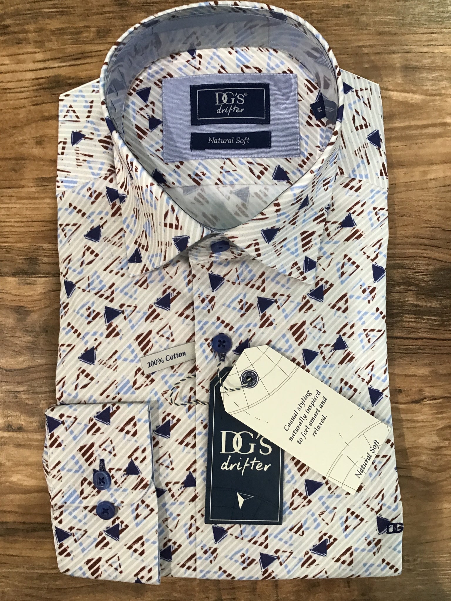 Giovanni L/S Abstract Patterned Shirt