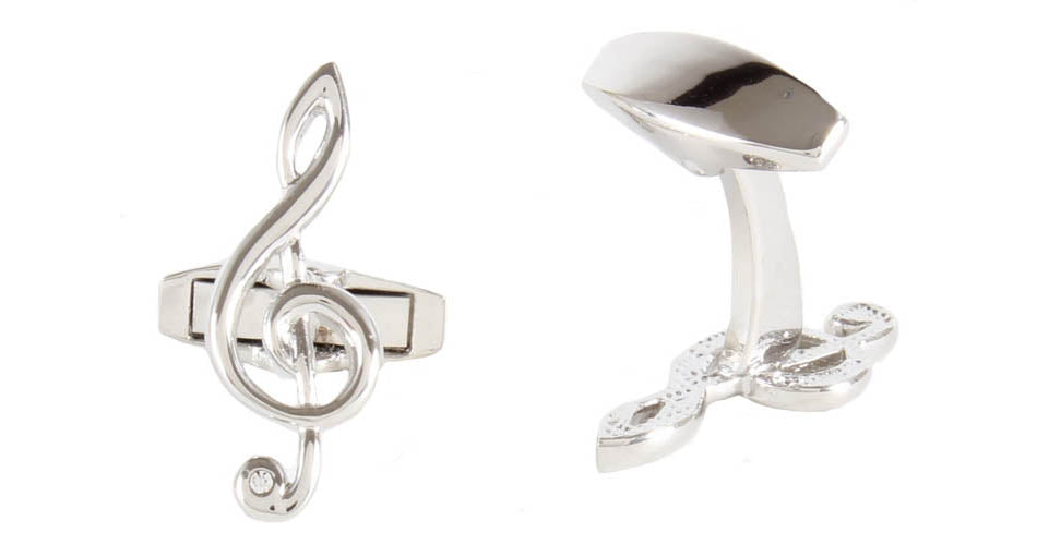 Treble Clef Engravable Back Cufflinks