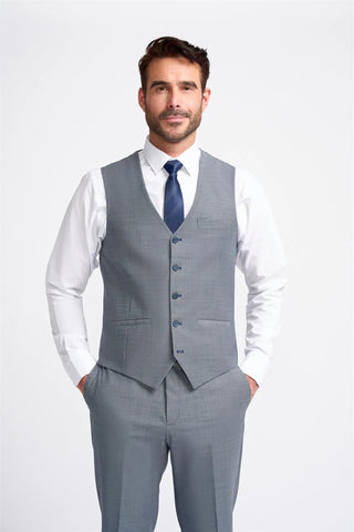 Bond Waistcoat - Puppy-Tooth Blue