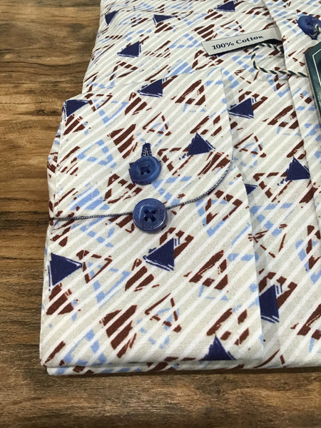 Giovanni L/S Abstract Patterned Shirt