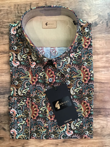 Gabicci Vintage Paisley Slim Fit Shirt