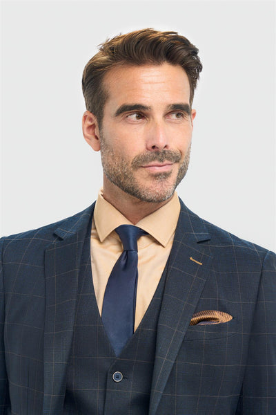 Torino Check Navy Blazer