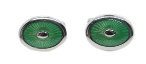 Green Enamel Oval Cufflinks