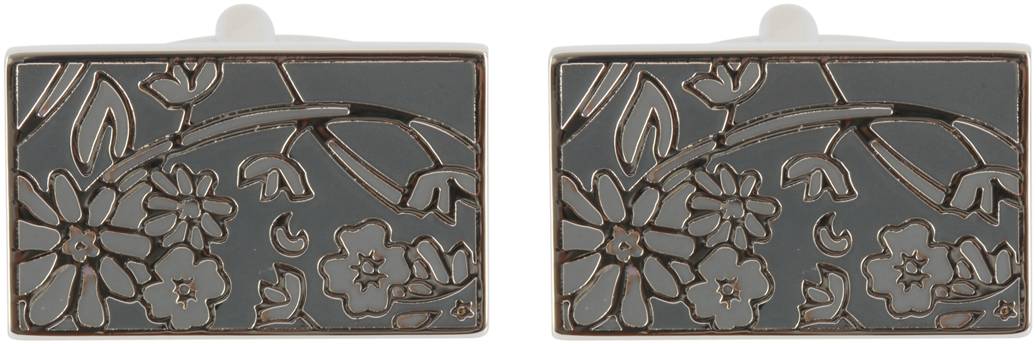 Black & Grey Floral Cufflinks