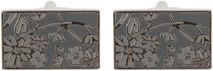 Black & Grey Floral Cufflinks