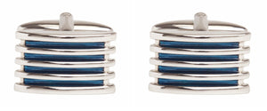Blue 4-rib Enamel Cufflinks