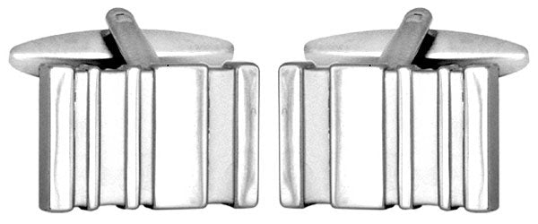 Shiny/Mat Rectangular Rhodium Plated cufflinks