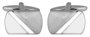 Diagonal Brush/Shiny Cufflinks