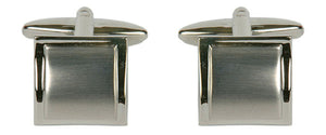 Shiny Brushed Curved Square Cufflinks