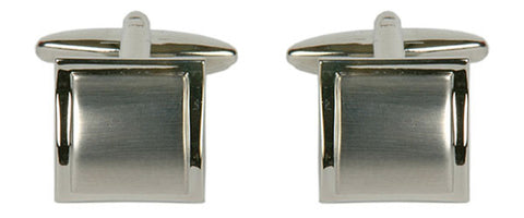 Shiny Brushed Curved Square Cufflinks