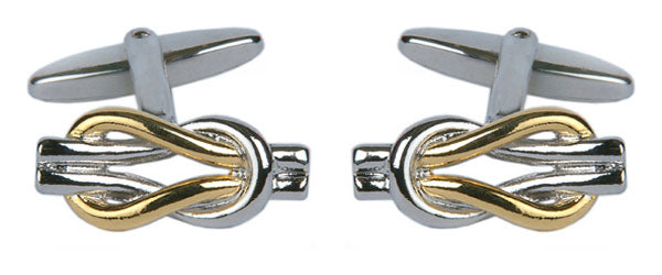 Two Tone Love Knot Cufflinks