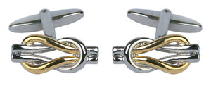 Two Tone Love Knot Cufflinks