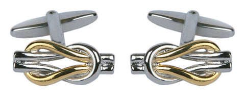 Two Tone Love Knot Cufflinks