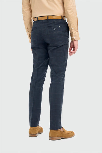 Torino Check Navy Trousers