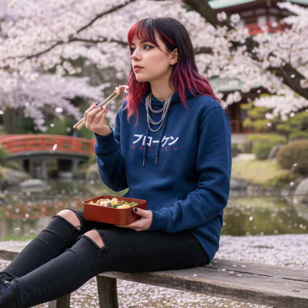 KIHON-TEKINA / Peacock Blue Hoody