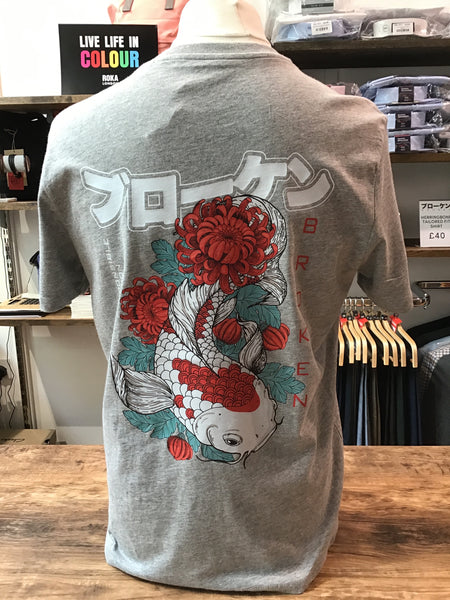 B R O K E N Grey Carp Organic T-shirt