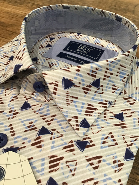 Giovanni L/S Abstract Patterned Shirt