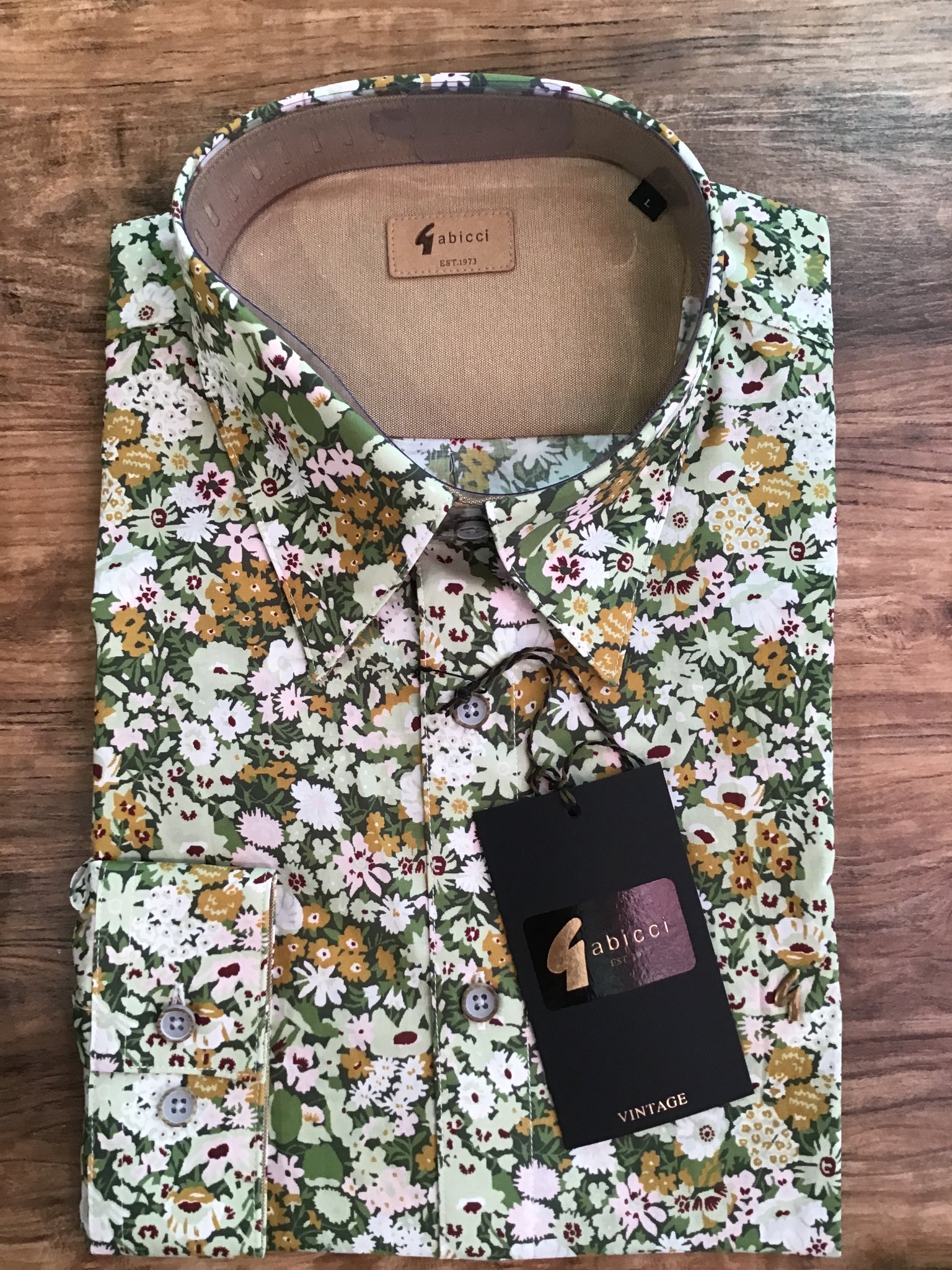 Gabicci Vintage Flower Slim Fit Shirt