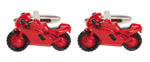 Red Sports Motor Bike Cufflinks