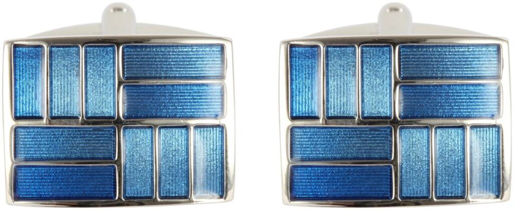 2 Tone Blue Rectangles Cufflinks