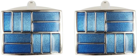 2 Tone Blue Rectangles Cufflinks