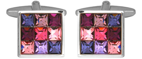 Pink Toned Crystal Cufflinks