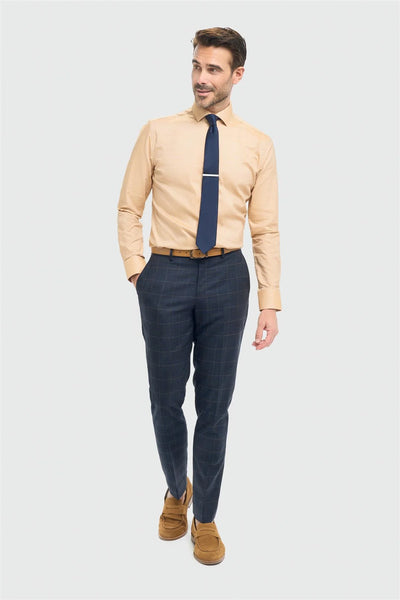 Torino Check Navy Trousers