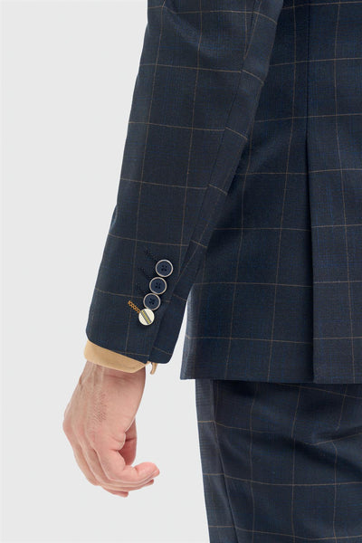 Torino Check Navy Blazer