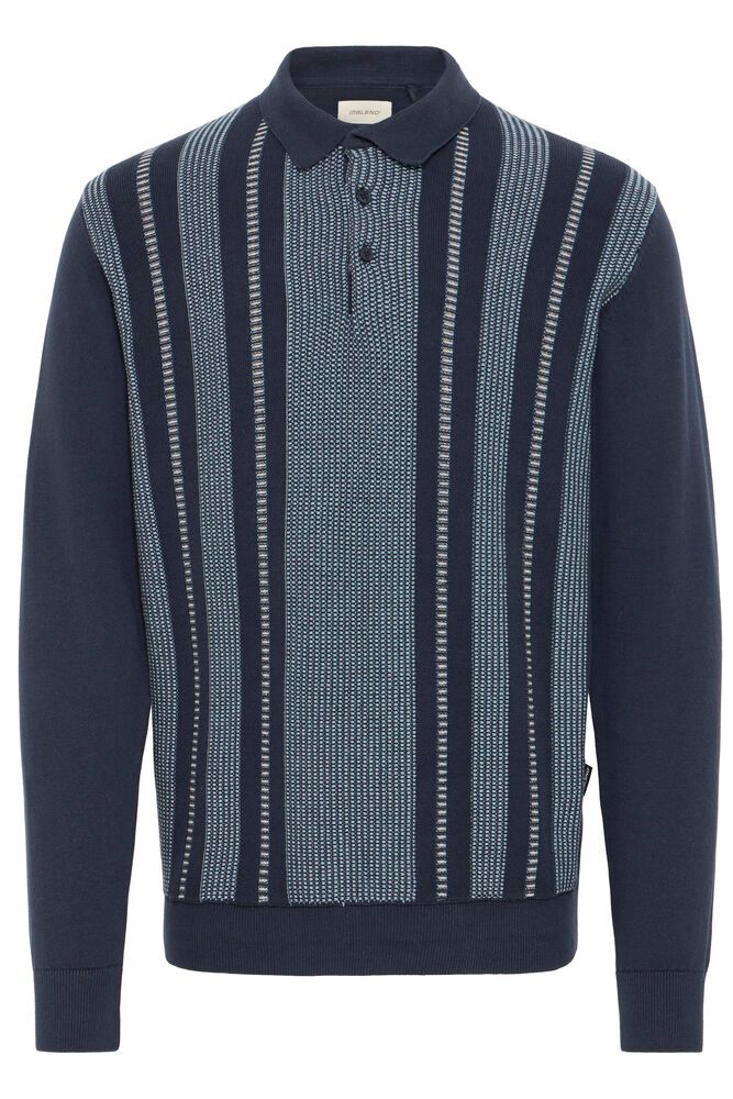 Bertil Long Sleeved Striped Knit Polo