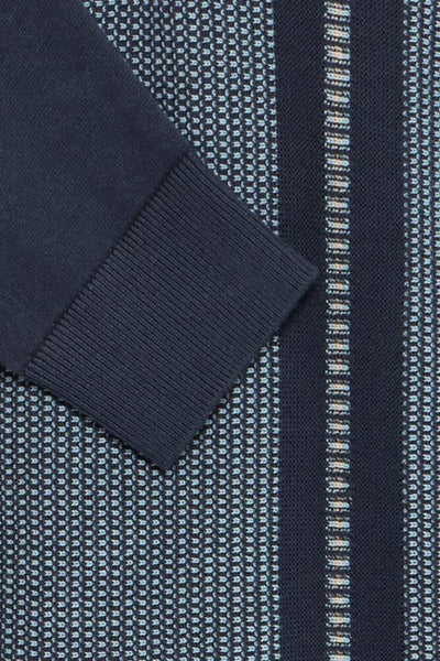 Bertil Long Sleeved Striped Knit Polo