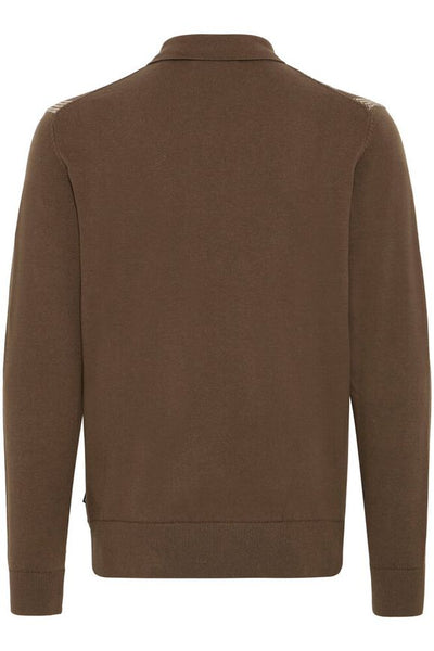 Bertil Long Sleeved Striped Knit Polo