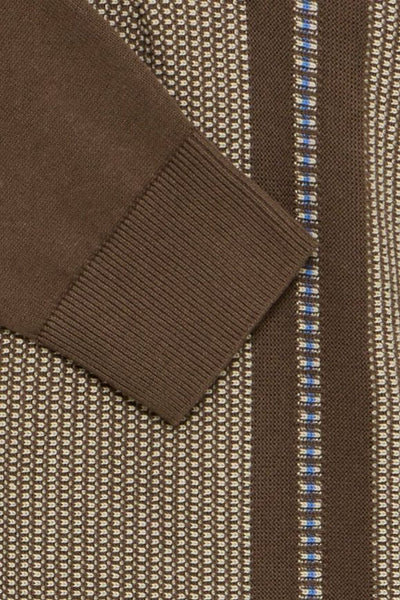 Bertil Long Sleeved Striped Knit Polo