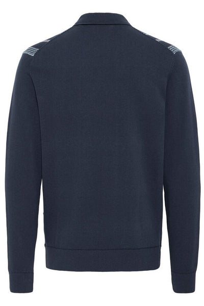 Bertil Long Sleeved Striped Knit Polo