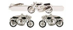 Motorbike Cufflink and Tie Clip Boxed Set