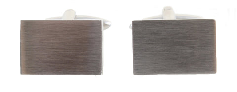 Brushed Stainless Steel Rectangle Cufflinks