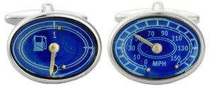 Speedo & Fuel Gauge Rhodium Plated Cufflinks