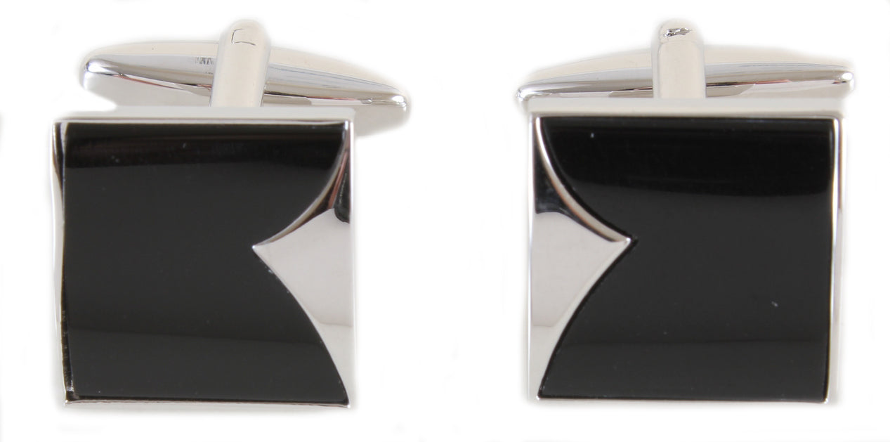 Onyx Stone Fish Tail Cufflinks
