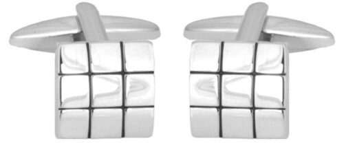 Shiny Square with Black Lines Cufflinks