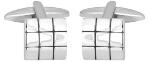 Shiny Square with Black Lines Cufflinks