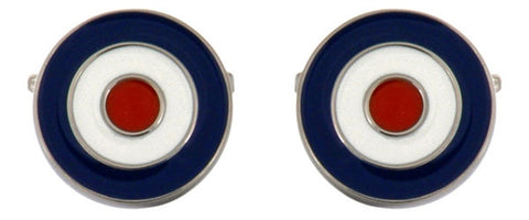 RAF Roundel Enamel & Rhodium Cufflinks