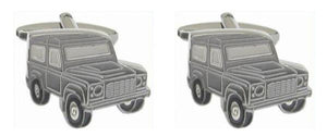 Grey Land Vehicle (Defender) Rhodium Plated Cufflinks