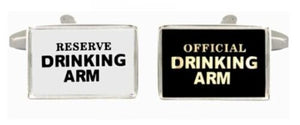 Drinking Arm Rhodium Plated Cufflinks